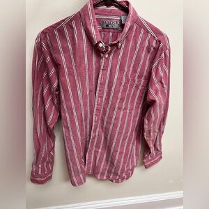 Red Striped Button-Down Shirt attitudes only